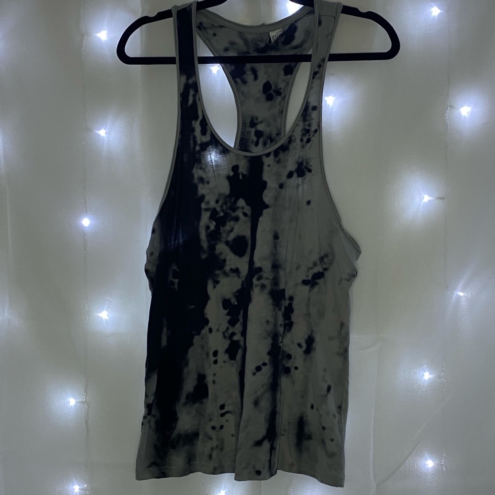Black tie-dye tank
